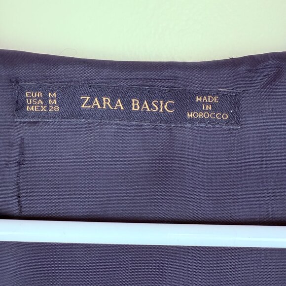 ZARA Women’s Fit & Flare Jacquard Dress V-Neck, Cap Sleeves, Pockets, Lined M - Picture 5 of 11